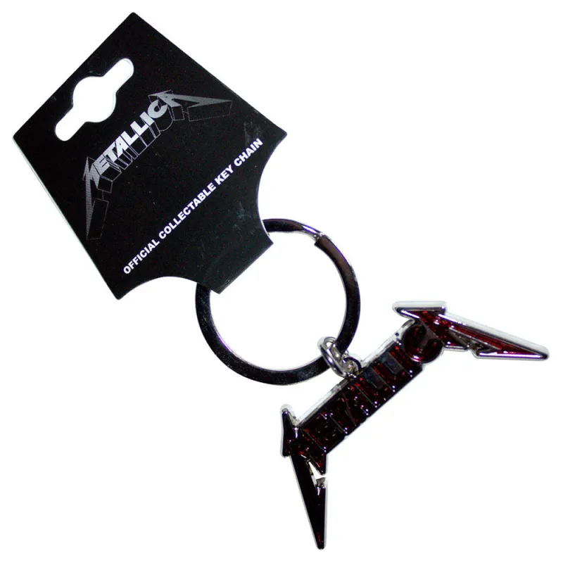 Metallica Bright Red Band Logo Keyring Keychain sold by Paradiso Clothing