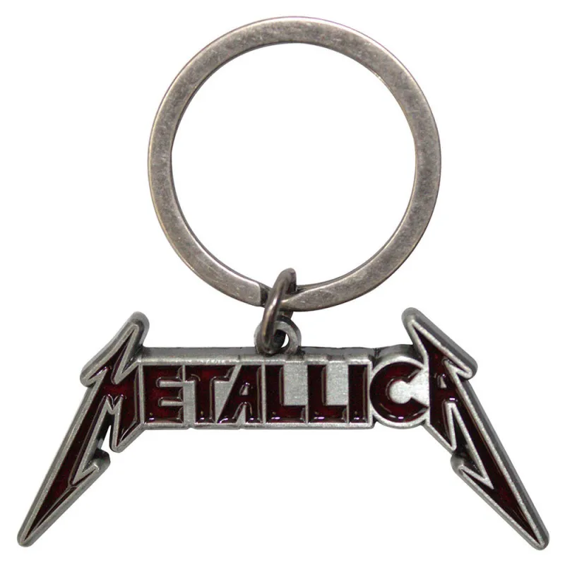 Metallica Deep Red Band Logo Keyring Keychain sold by Paradiso Clothing