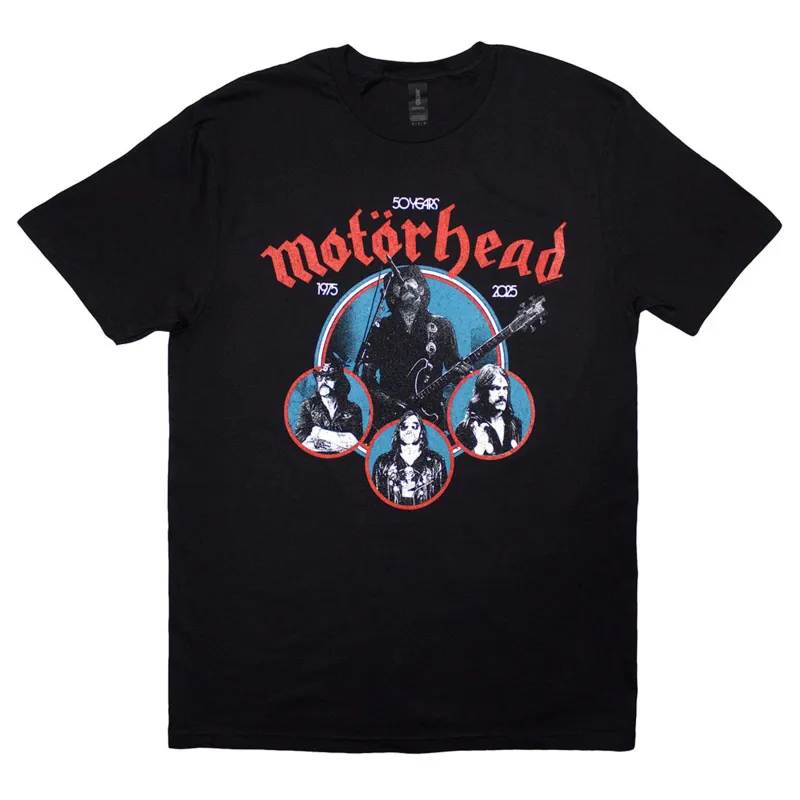 Motorhead 50 Years Lemmy Circles T Shirt sold by Paradiso Clothing