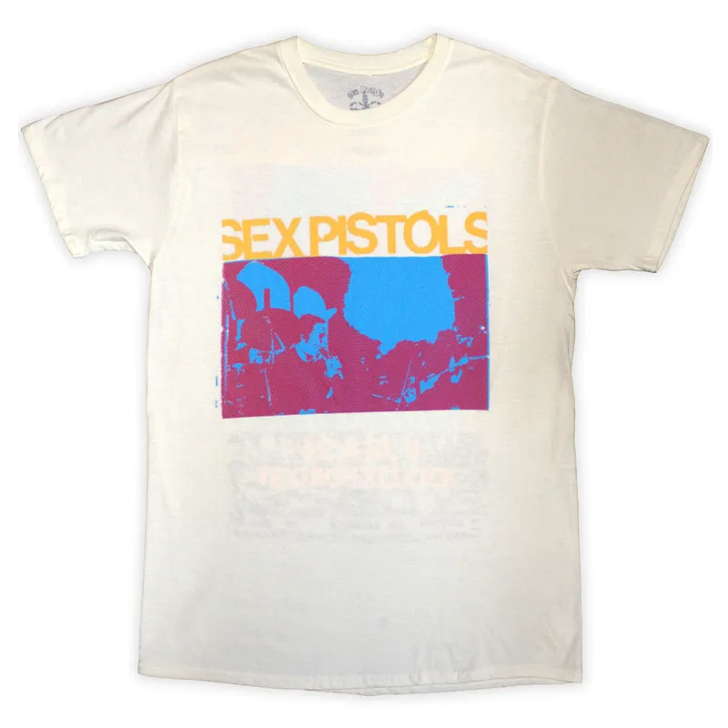 The Sex Pistols 100 Club Flyer T Shirt sold by Paradiso Clothing
