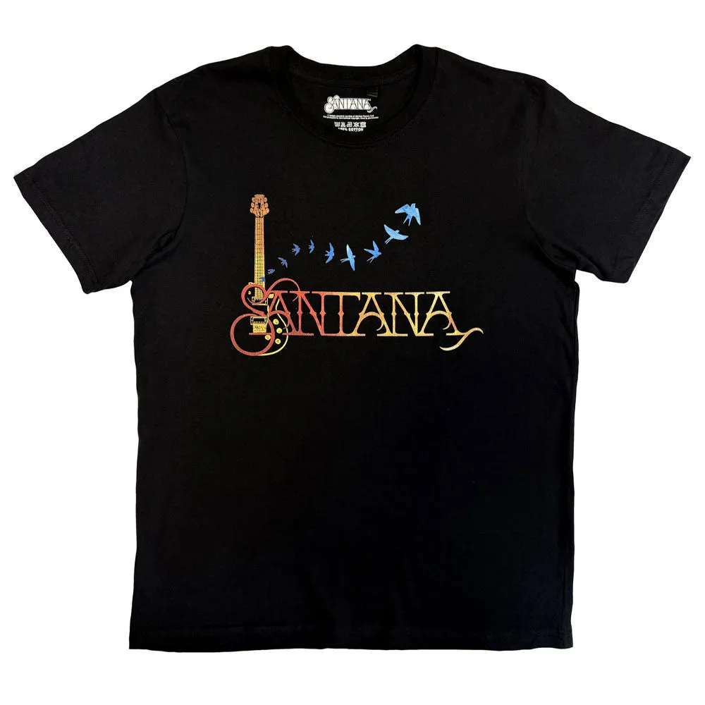 Santana Guitar And Birds Band Logo T Shirt sold by Paradiso Clothing