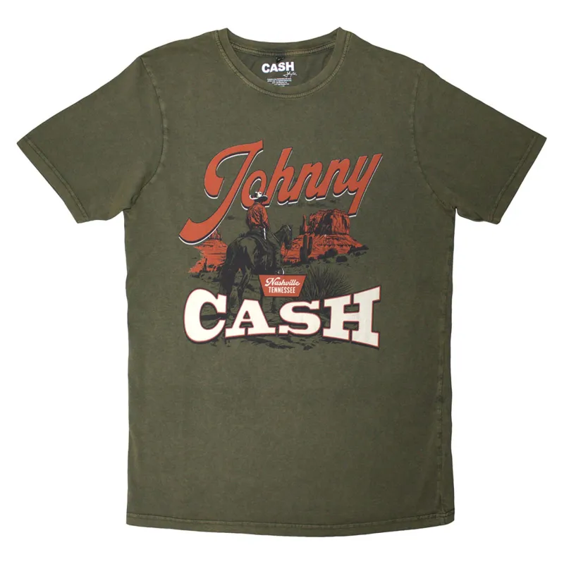 Johnny Cash Desert Cowboy Stone Wash T Shirt sold by Paradiso Clothing