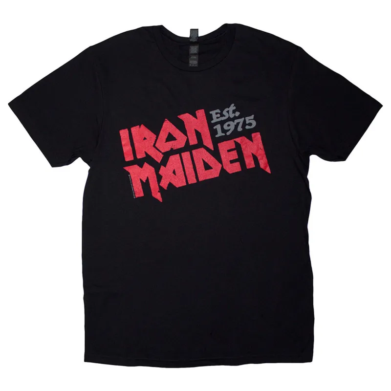 Iron Maiden Est 1975 Slanted Logo T Shirt sold by Paradiso Clothing