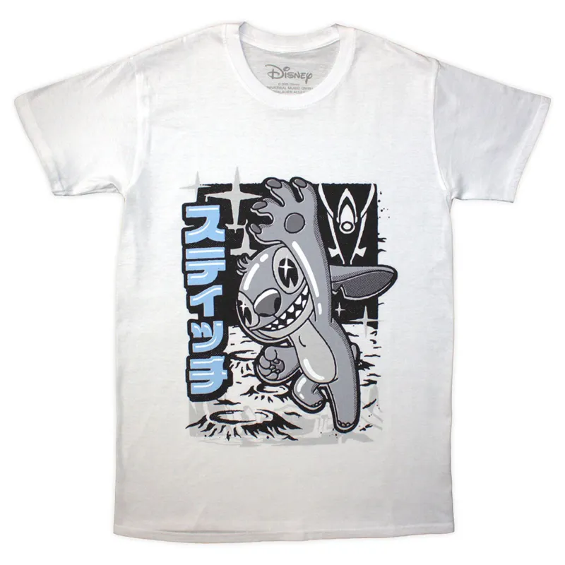 Disney Stitch Jump Black And White T Shirt made by Disney