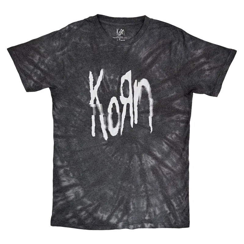Korn Spider Glitch Band Logo Dye Wash T Shirt sold by Paradiso Clothing