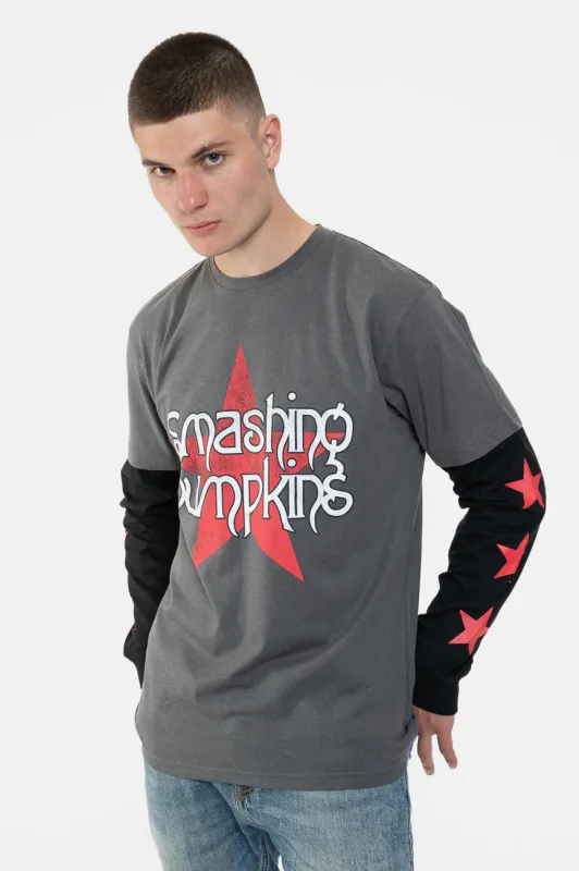 The Smashing Pumpkins Star Logo Layered Long Sleeve T Shirt sold by Paradiso Clothing