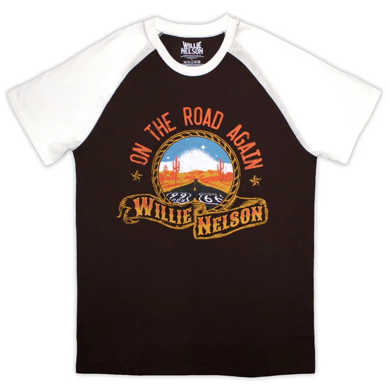 Willie Nelson Route 66 Raglan T Shirt sold by Paradiso Clothing