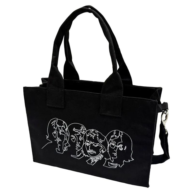 The Beatles White Album Faces Apple Cotton Tote Bag sold by Paradiso Clothing