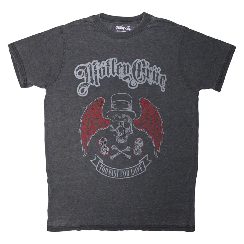 Motley Crue Skull Wings Band Logo  T Shirt sold by Paradiso Clothing