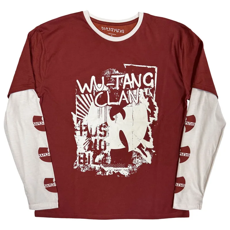 Wu-Tang Clan Graffiti Logo Layered Long Sleeve T Shirt made by Wutang