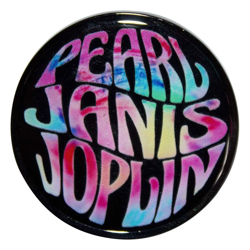 Janis Joplin Pearl Emblem Colour Pin Badge made by Paradiso Clothing