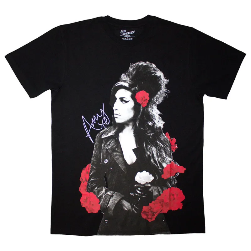 Amy Winehouse Rose Portrait T Shirt sold by Paradiso Clothing