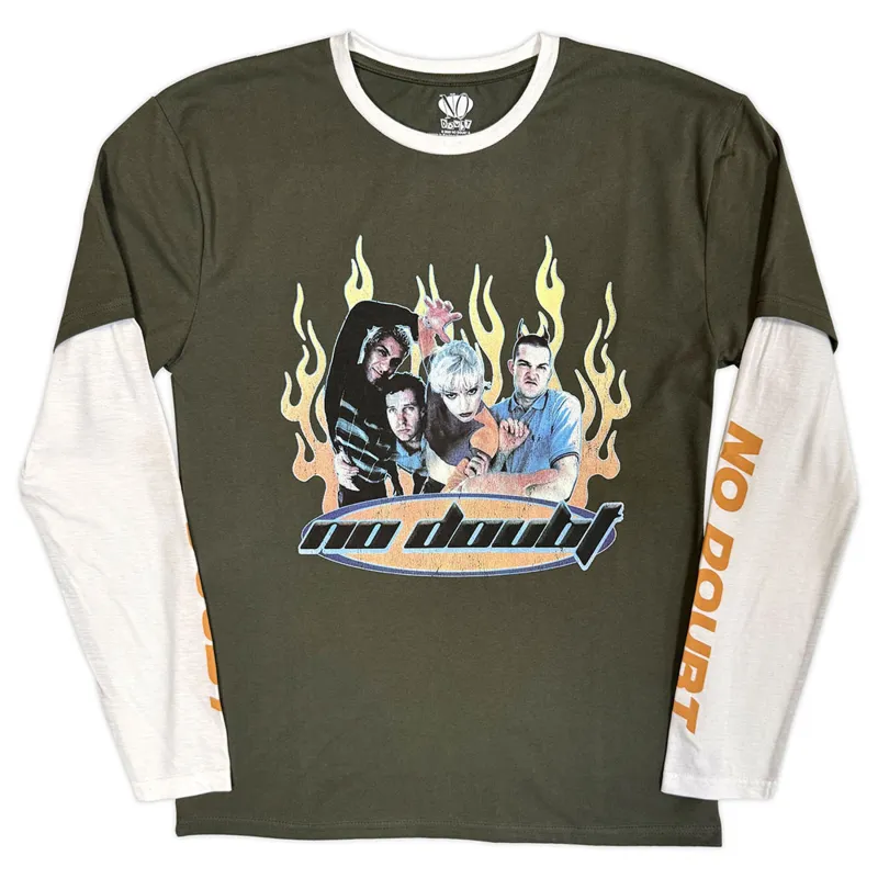 No Doubt Flames Layered Long Sleeve T Shirt made by No Doubt