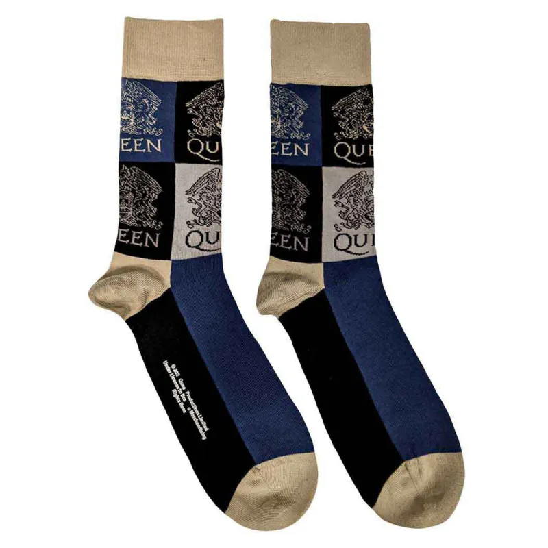 Queen Classic Crest Blocks Womens Ankle Socks sold by Paradiso Clothing