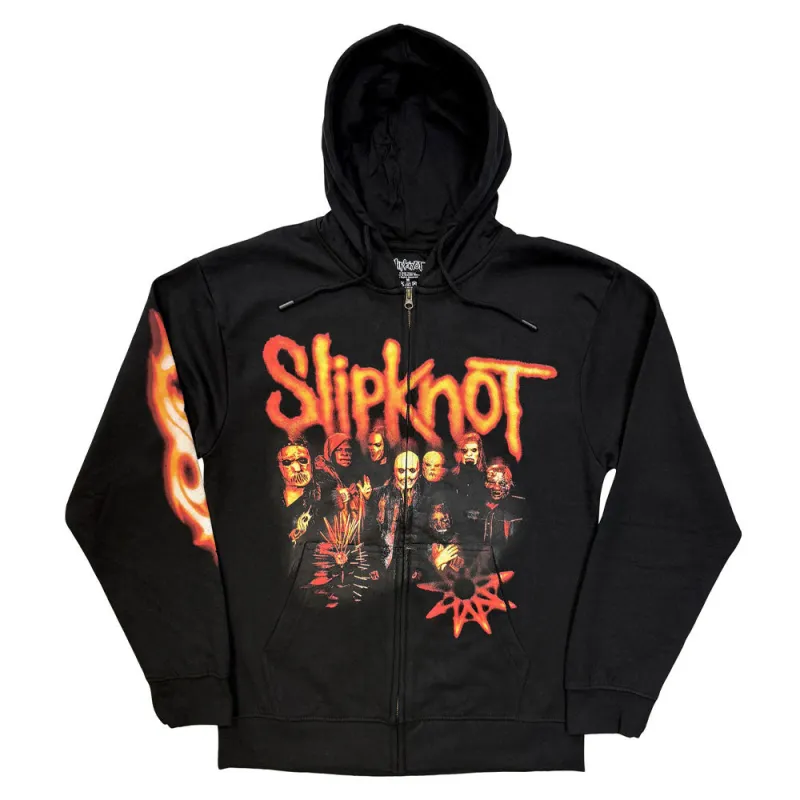 Slipknot The End So Far Group Photo Nonagram Zipped Hoodie made by Paradiso Clothing