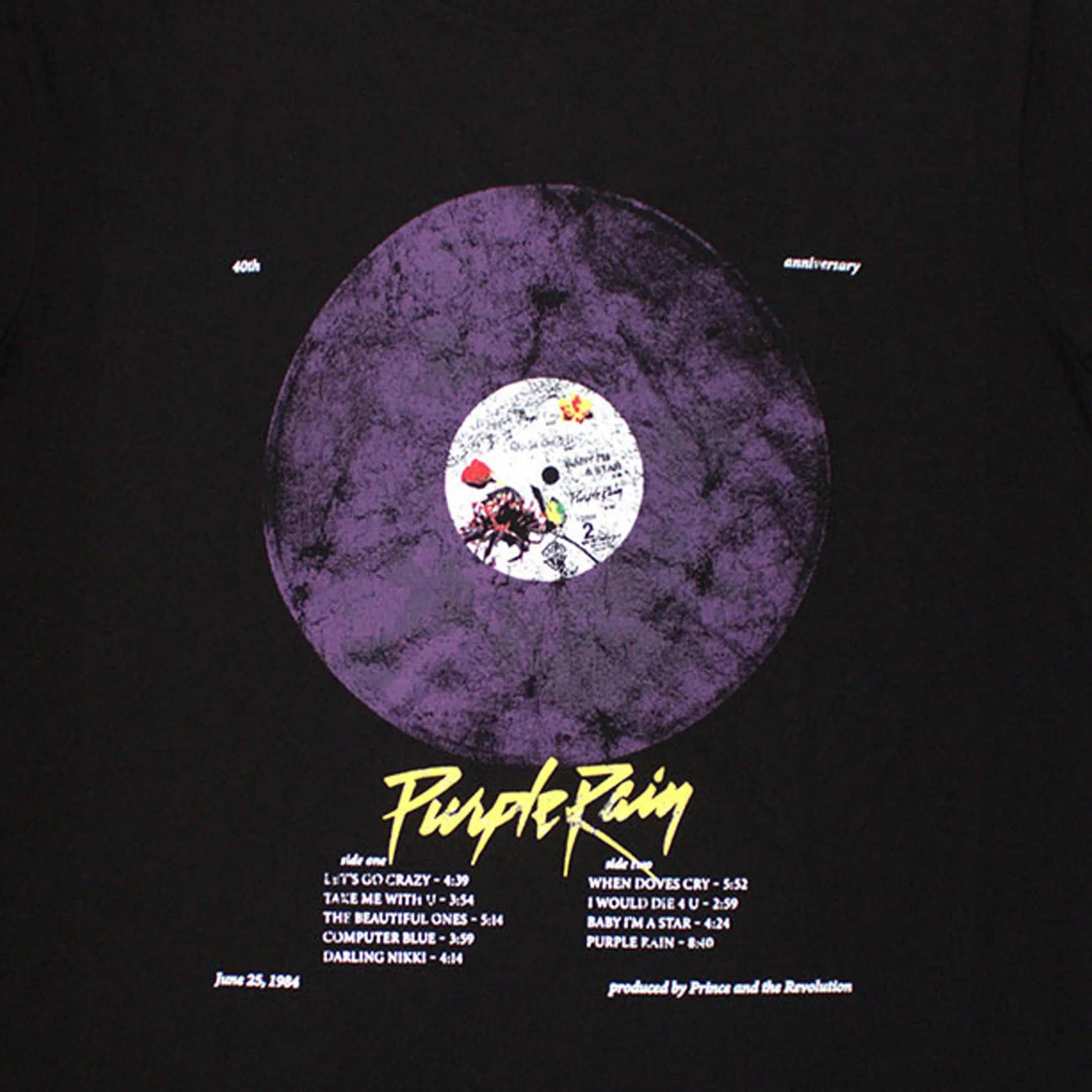 Prince Purple Rain Disc T Shirt Dress sold by Paradiso Clothing product image thumbnail 2