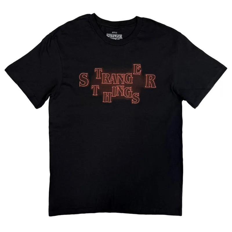 Stranger Things Neon Logo T Shirt made by Paradiso Clothing
