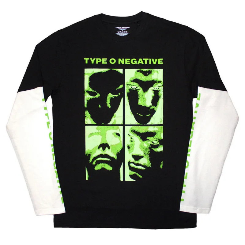 Type O Negative Faces Layered Long Sleeve T Shirt sold by Paradiso Clothing