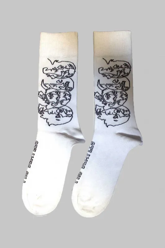 The Beatles White Album Faces Outlines Ankle Socks sold by Paradiso Clothing
