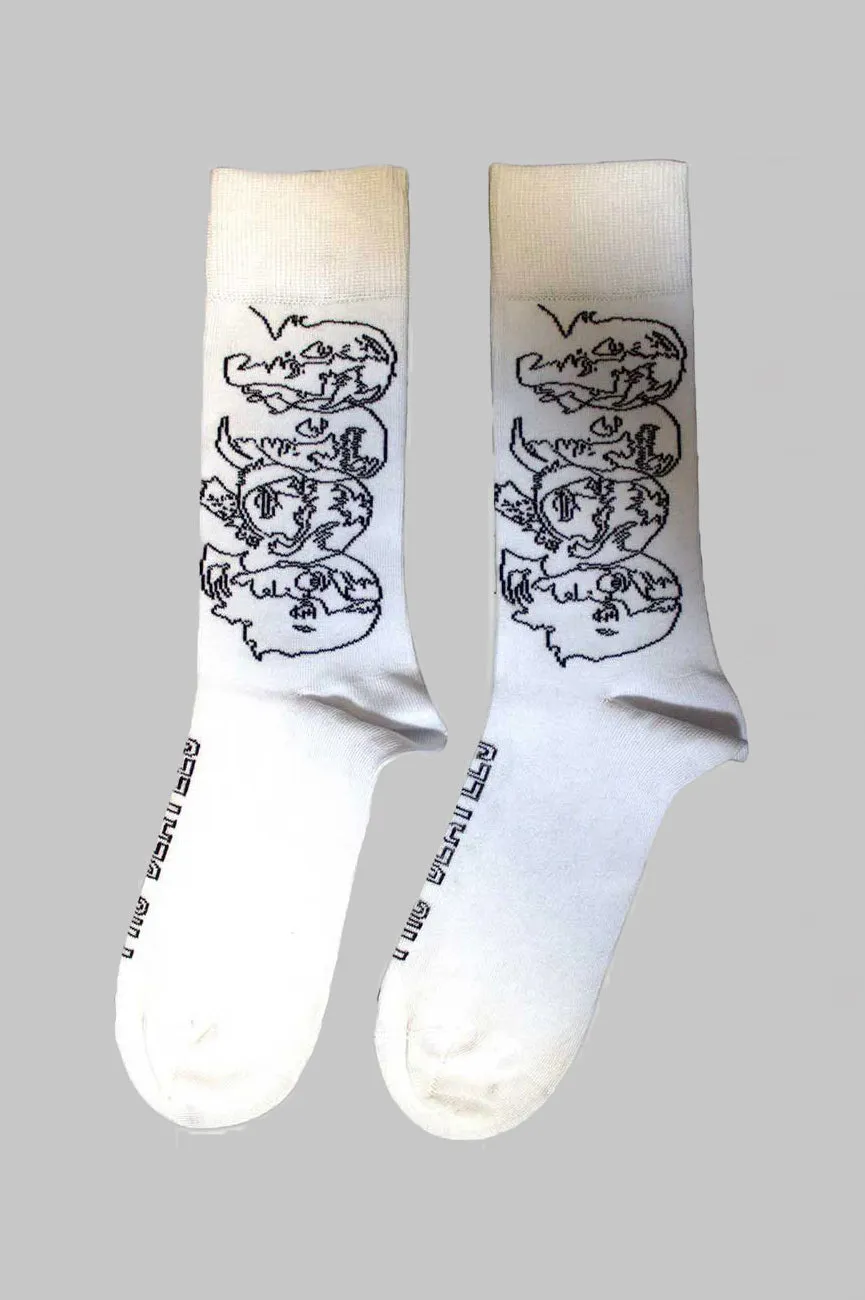 The Beatles White Album Faces Outlines Ankle Socks sold by Paradiso Clothing