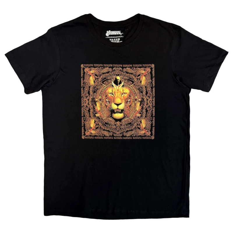 Santana Lionhead Frame Band Logo T Shirt sold by Paradiso Clothing