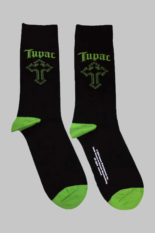Tupac Green Cross Ankle Socks sold by Paradiso Clothing
