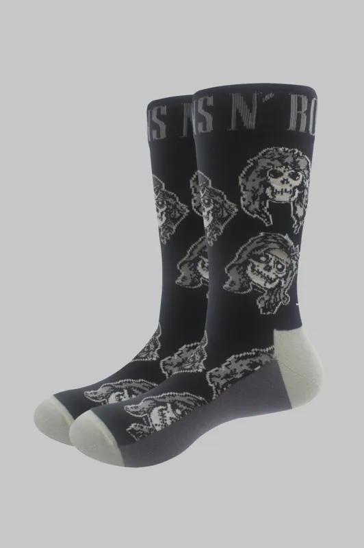 Guns N Roses Monochrome Skulls Socks sold by Paradiso Clothing