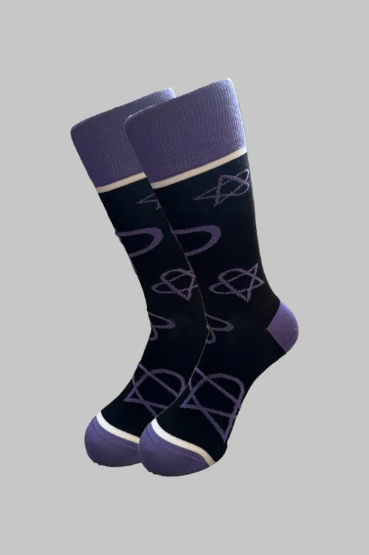 HIM Purple Heartagrams Ankle Socks sold by Paradiso Clothing
