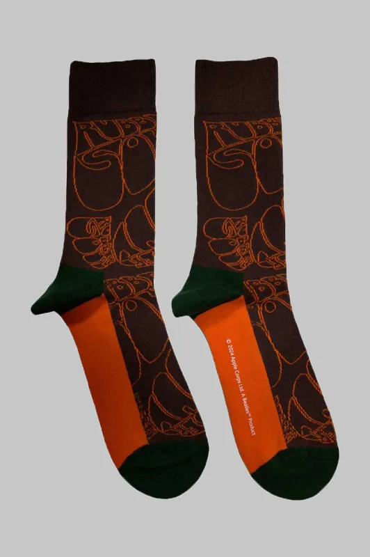 The Beatles Rubber Soul Text Outline Repeat Ankle Socks made by The Beatles