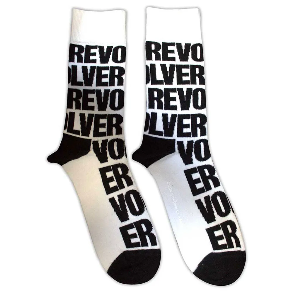The Beatles Revolver Text Repeat Ankle Socks sold by Paradiso Clothing