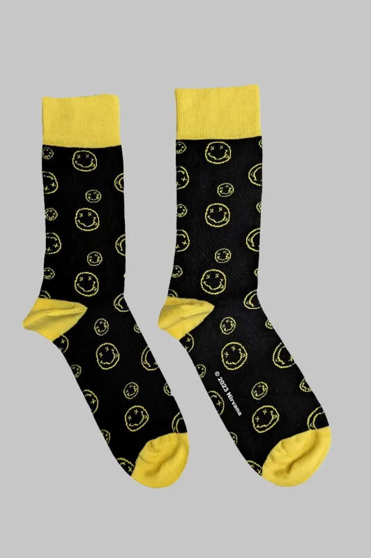 Nirvana Outline Smile Ankle Socks sold by Paradiso Clothing