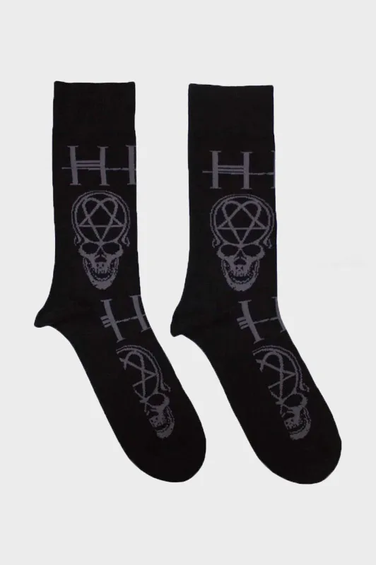 HIM Heartagram Skull Band Logo Ankle Socks sold by Paradiso Clothing