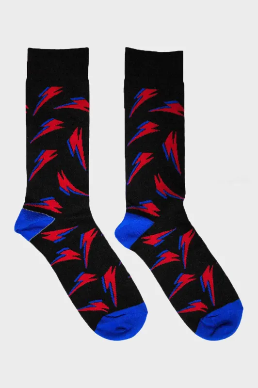 David Bowie Flash Pattern Ankle Socks made by Paradiso Clothing