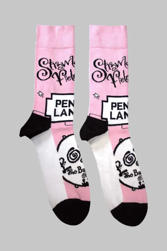 The Beatles Strawberry Fields Penny Lane Ankle Socks sold by Paradiso Clothing