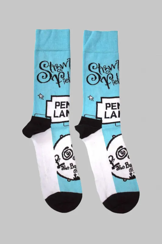 The Beatles Strawberry Fields Penny Lane Ankle Socks sold by Paradiso Clothing