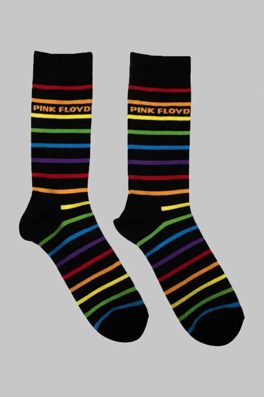 Pink Floyd Prism Stripes Band Logo Ankle Socks sold by Paradiso Clothing