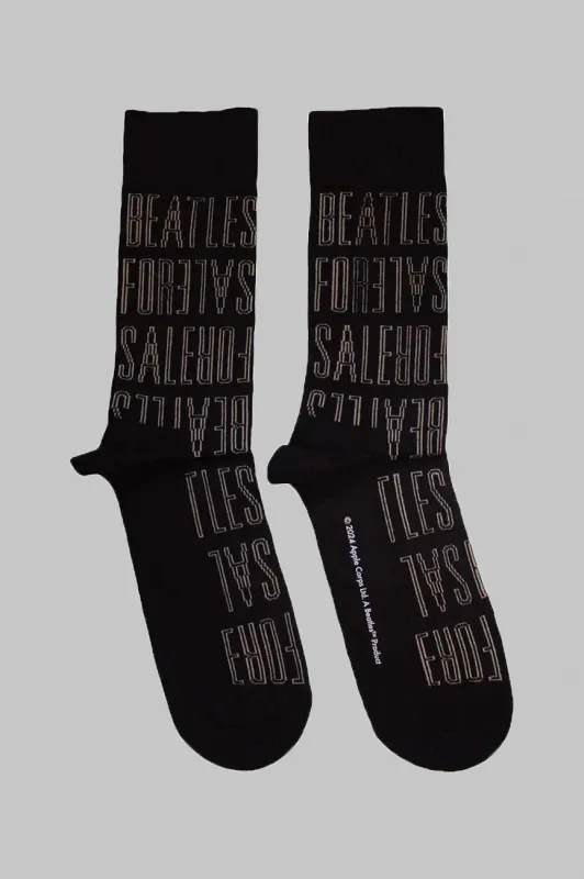The Beatles For Sale Text Outlines Repeat Ankle Socks sold by Paradiso Clothing