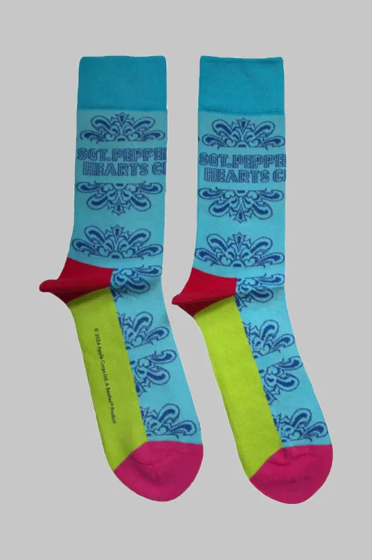 The Beatles Sgt Pepper Text Outlines Ankle Socks sold by Paradiso Clothing