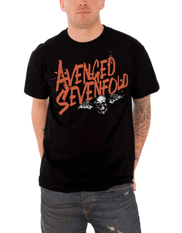 Avenged Sevenfold Orange Splatter T Shirt sold by Paradiso Clothing