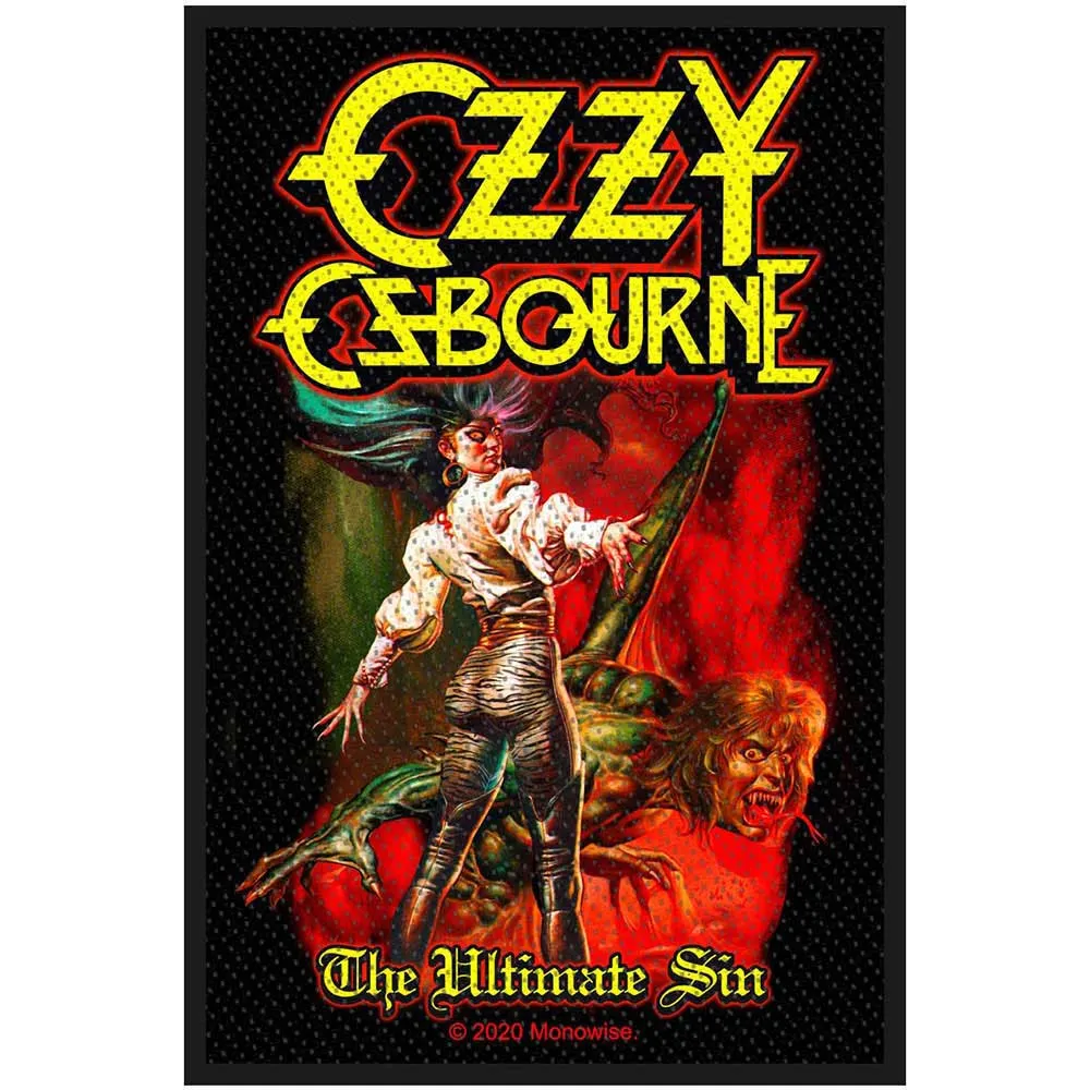 Ozzy Osbourne Standard Patch The Ultimate Sin new Official Black sold by Paradiso Clothing