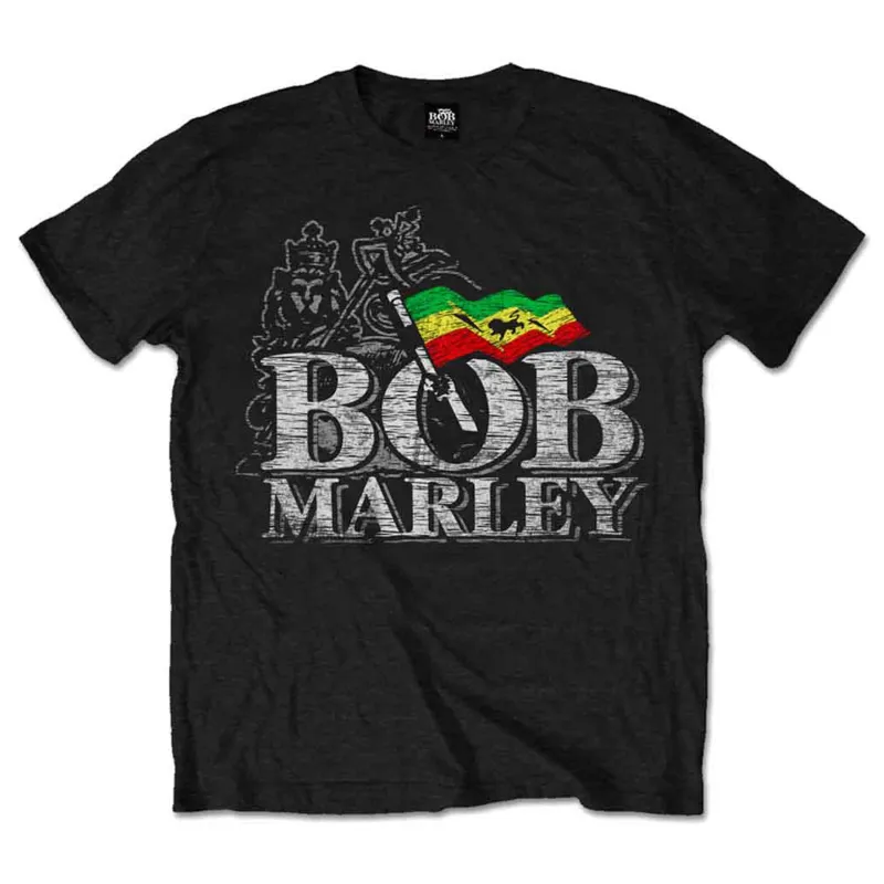 Bob Marley Distressed Jamaica Zion Lion T Shirt sold by Paradiso Clothing