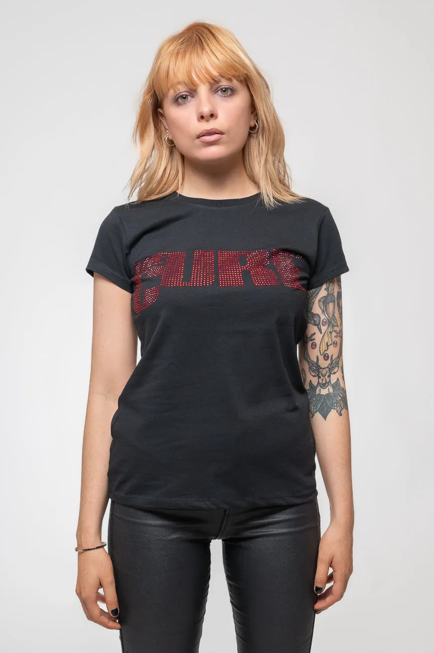 The Cure Diamante Band Logo Skinny T Shirt sold by Paradiso Clothing