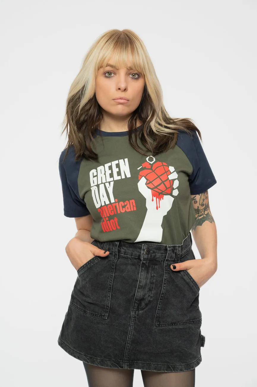 Green Day American Idiot Raglan T Shirt sold by Paradiso Clothing