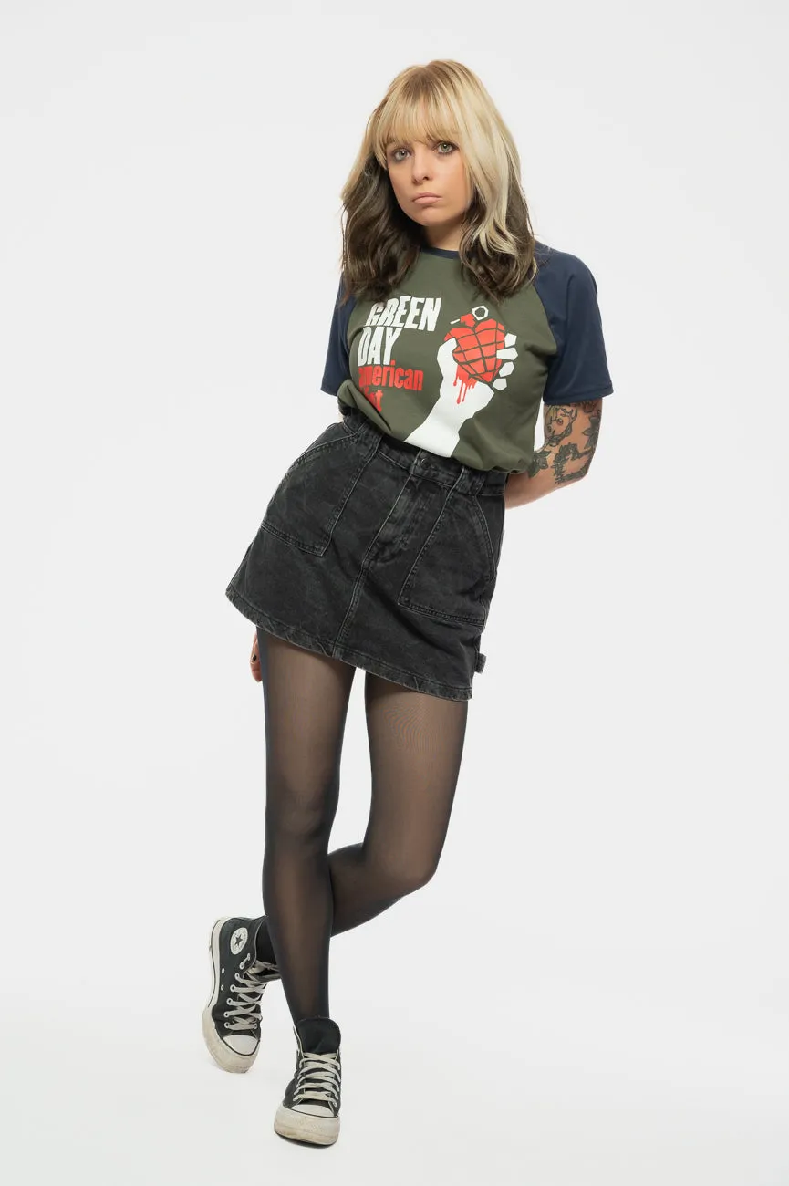 Green Day American Idiot Raglan T Shirt sold by Paradiso Clothing product image thumbnail 5
