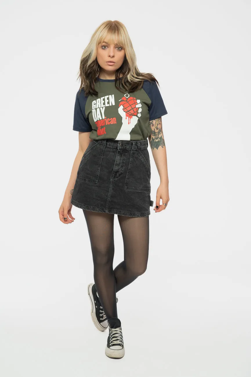 Green Day American Idiot Raglan T Shirt sold by Paradiso Clothing product image thumbnail 2
