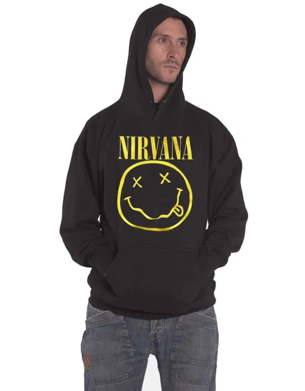 Nirvana Yellow Grunge Smile Hoodie sold by Paradiso Clothing