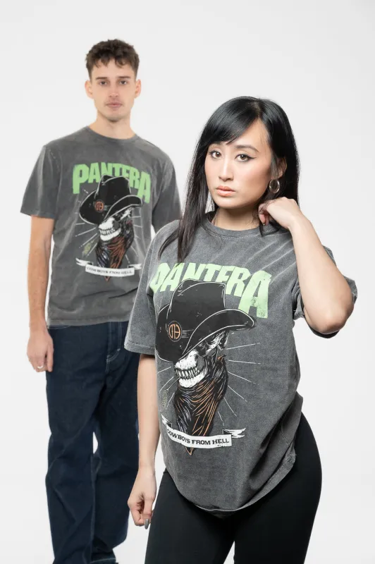 Pantera Skeleton Cowboy Limited Edition 999 Only Premium Wash T Shirt sold by Paradiso Clothing