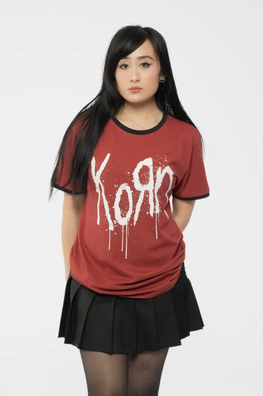 Korn Band Logo Ringer T Shirt sold by Paradiso Clothing