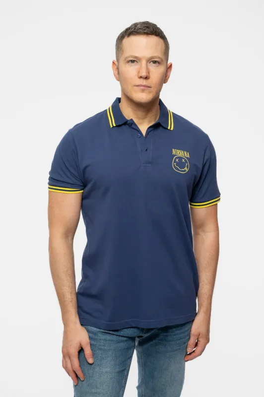 Nirvana Grunge Smile Polo Shirt sold by Paradiso Clothing