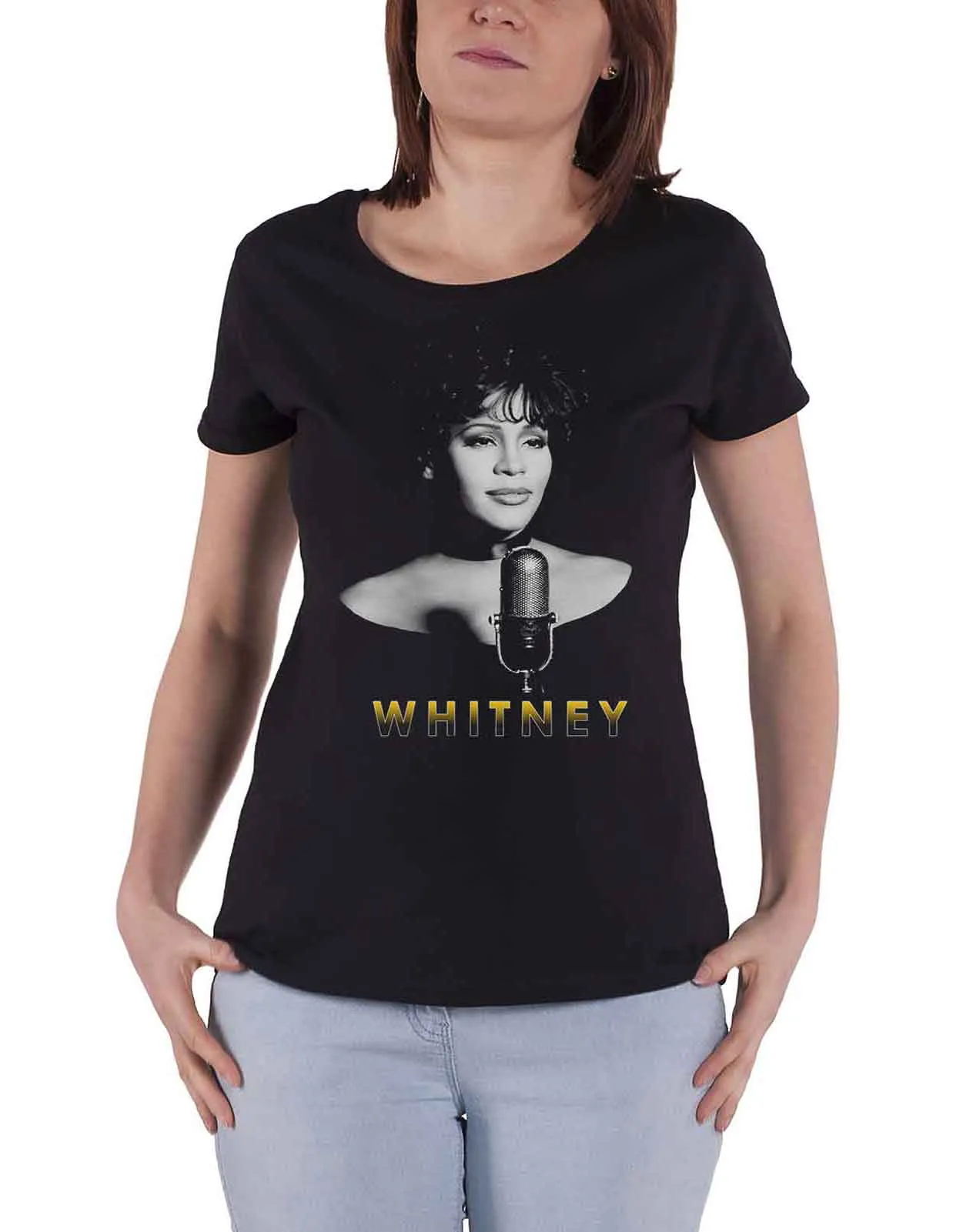 Whitney Houston Portrait Skinny Fit T Shirt sold by Paradiso Clothing
